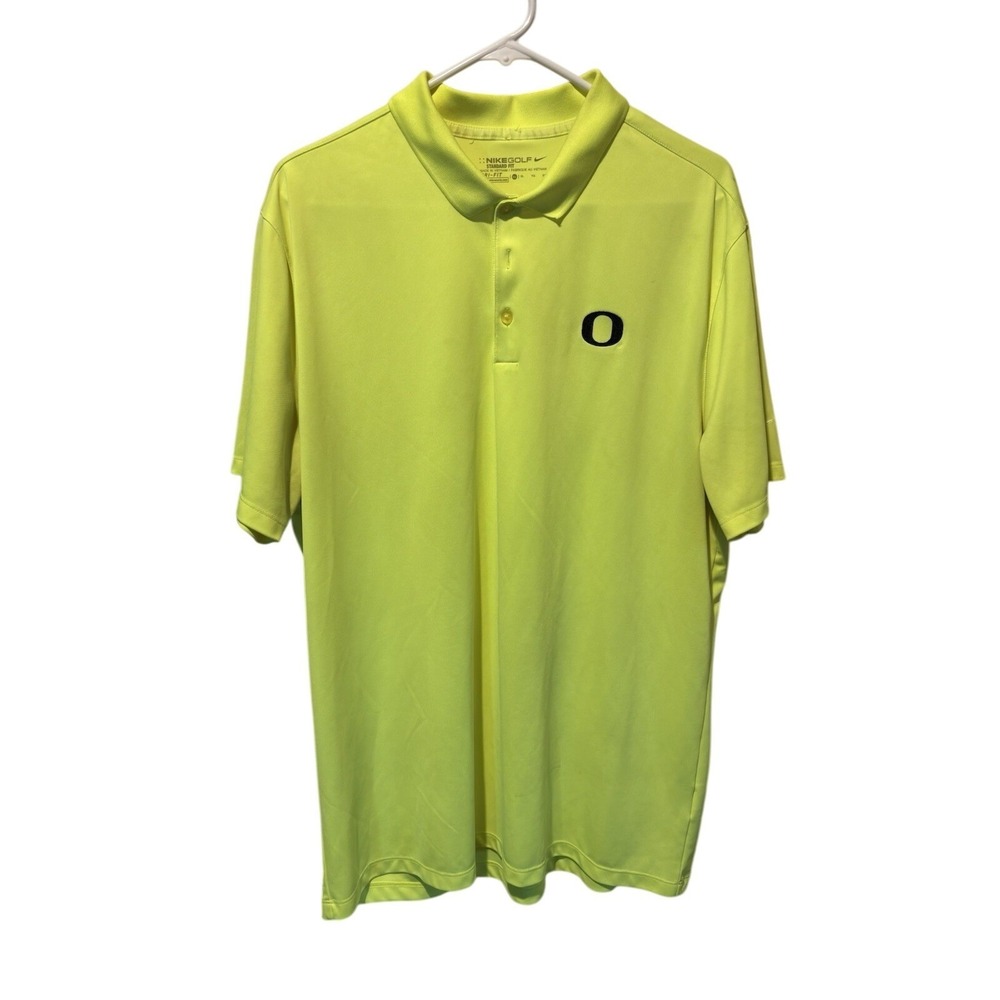 Nike Golf Oregon‎ Ducks Polo Shirt Mens Dri-Fit Size XL Yellow725518-702